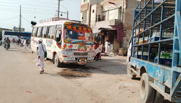 Illegal bus parked on the road