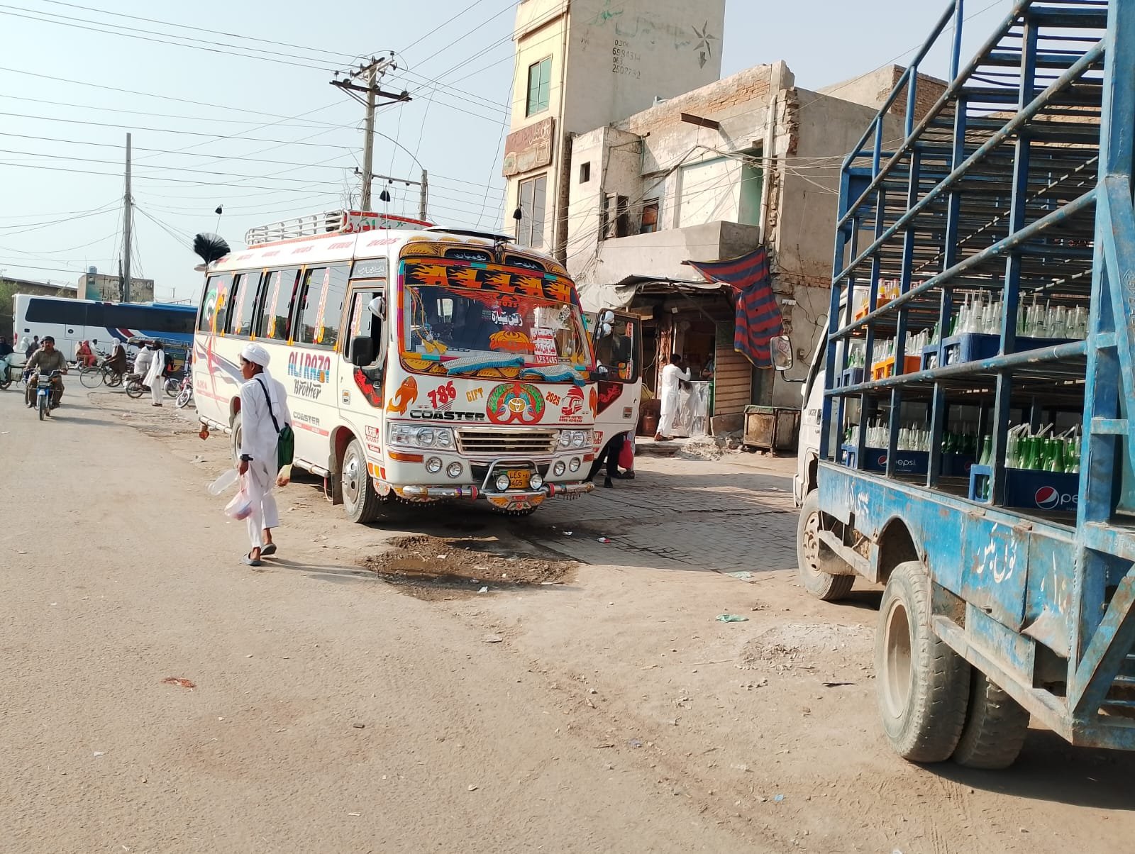 Illegal bus parked on the road